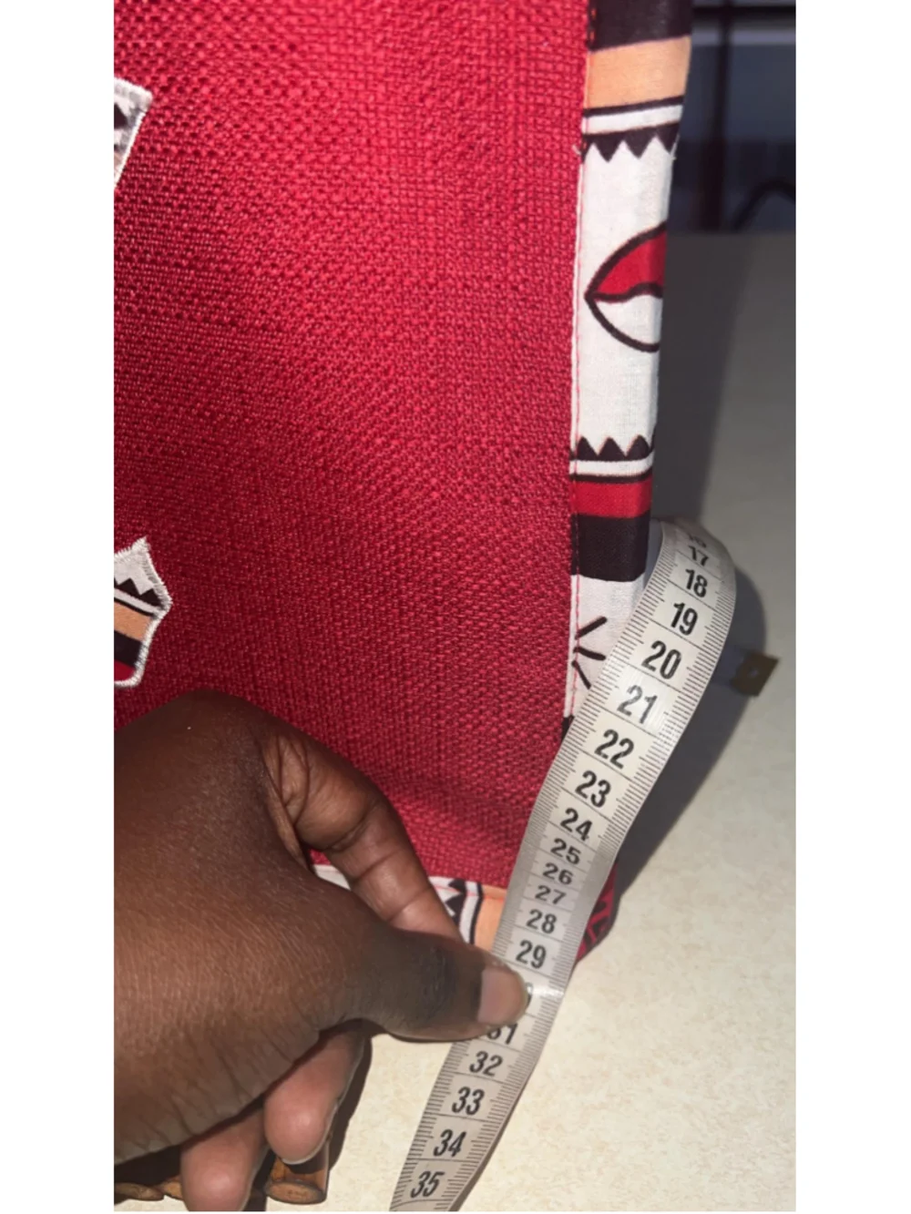 Red Jute Tote Bag | Afrocentric African Print Market, Ethnic Shoulder Tote